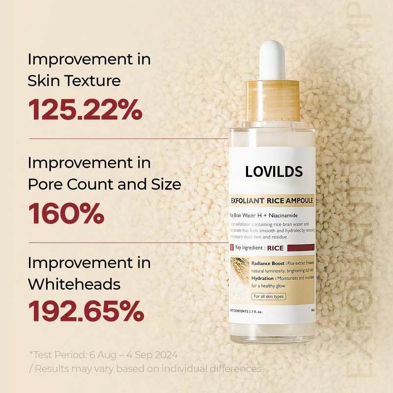 Final 3 Hours: 60%OFF🔥 LOVILDS™ Glow RiceAmpoule Duo -Serums for BrighteningExfoliating, and Moisturizing