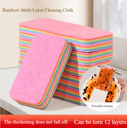 Lazy people's special dishwashing cloth - rainbow rag tearable sponge absorbent dishwashing towel