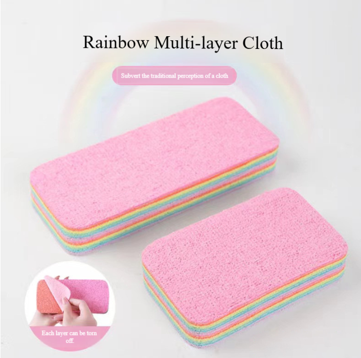 Lazy people's special dishwashing cloth - rainbow rag tearable sponge absorbent dishwashing towel