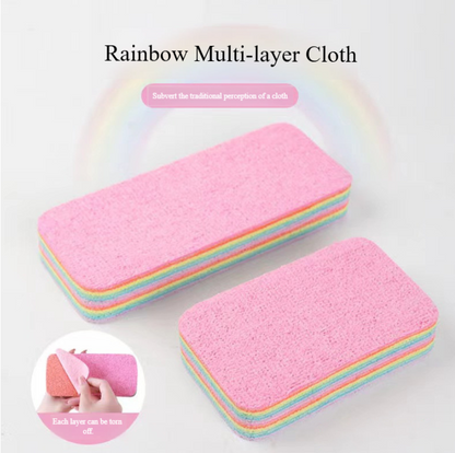Lazy people's special dishwashing cloth - rainbow rag tearable sponge absorbent dishwashing towel